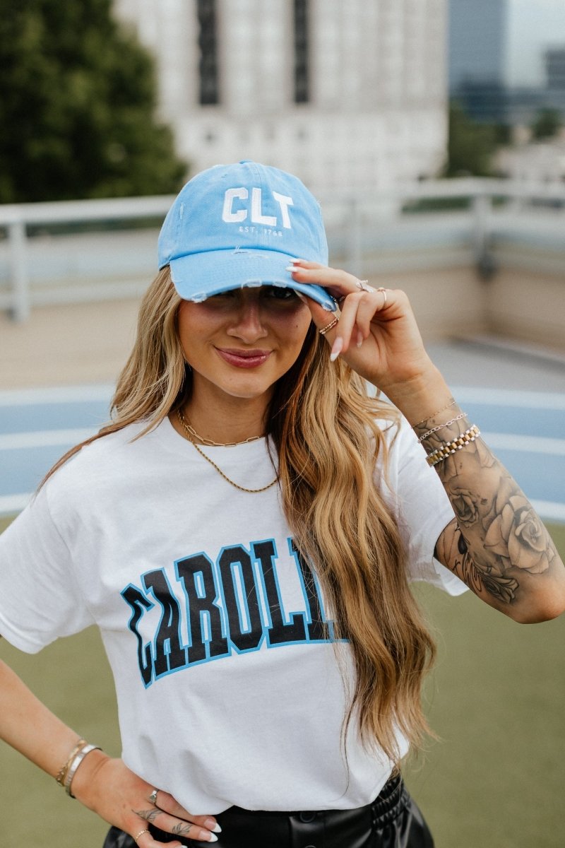 CLT Hat in Neon Blue - Girl Tribe Co.