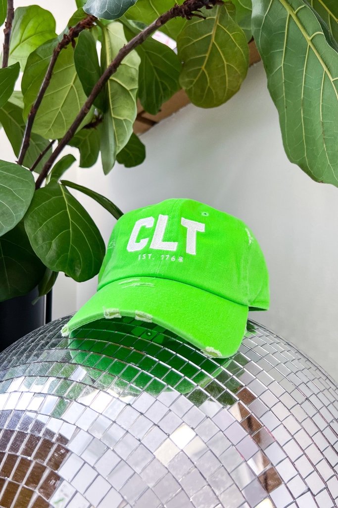 CLT Lime Green Hat - Girl Tribe Co.