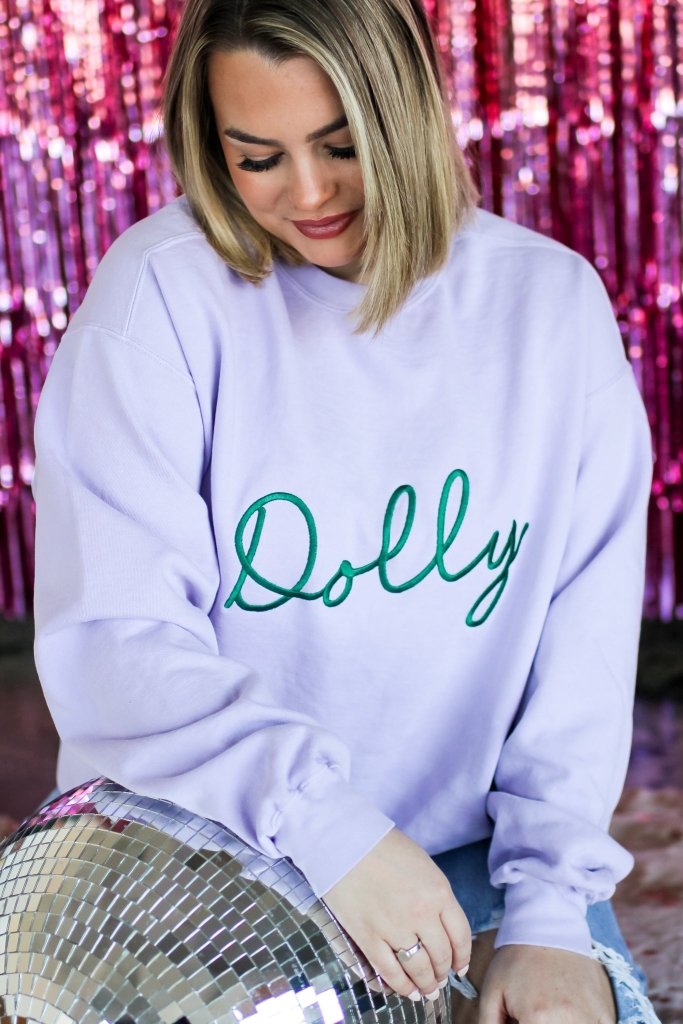 Dolly Stitch Sweatshirt in Orchid - Girl Tribe Co.