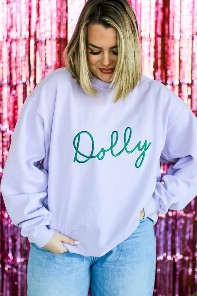 Dolly Stitch Sweatshirt in Orchid - Girl Tribe Co.