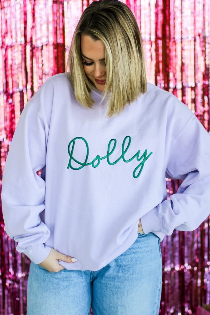 Dolly Stitch Sweatshirt in Orchid - Girl Tribe Co.