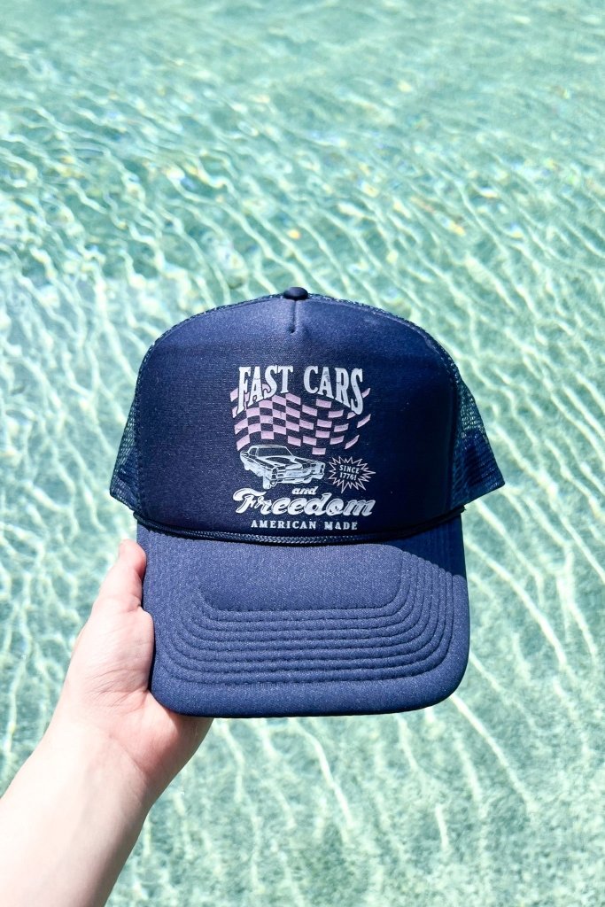Girl Tribe Co. Made in America July 4th Collection - Fast Cars and Freedom Trucker Hat