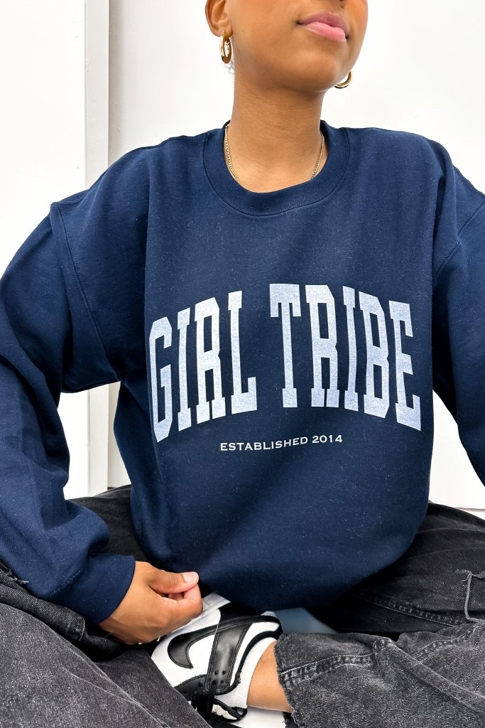 Girl Tribe Merch - Girl Tribe Monochrome Sweatshirt in Navy - Girl Tribe Co.