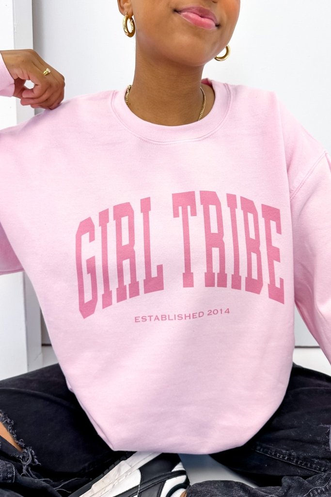 Girl Tribe Merch - Girl Tribe Monochrome Sweatshirt in Light Pink - Girl Tribe Co.