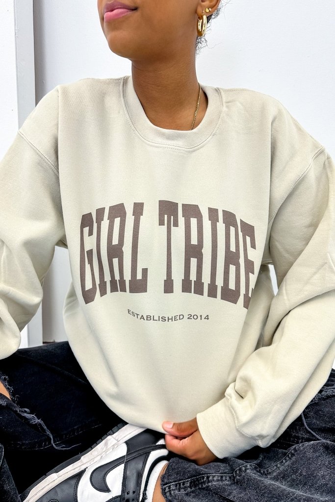 Girl Tribe Monochrome Sweatshirt in Sand - Girl Tribe Co.