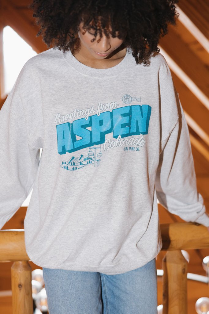 Greetings from Aspen Sweatshirt - Girl Tribe Co.
