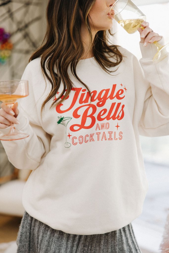 Jingle Bells and Cocktails Sweatshirt - Girl Tribe Co.