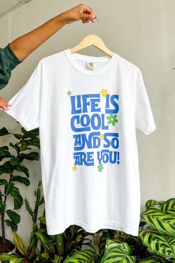 Life Is Cool Tee in White - Girl Tribe Co.