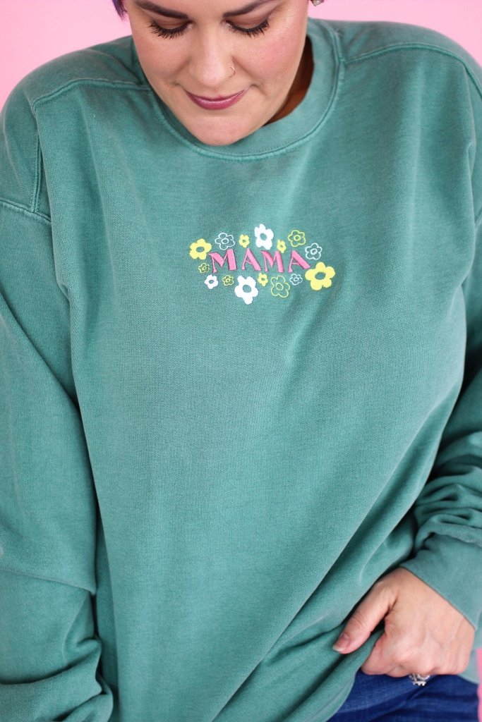 Mama Embroidery Sweatshirt - Girl Tribe Co.