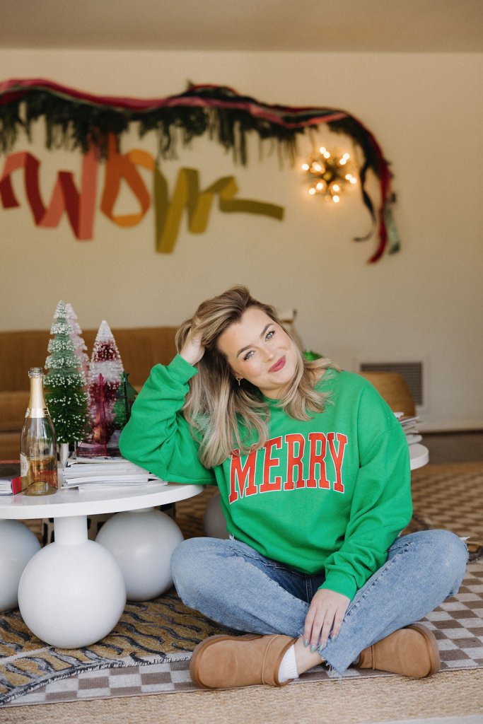 Merry Sweatshirt in Kelly Green - Girl Tribe Co.