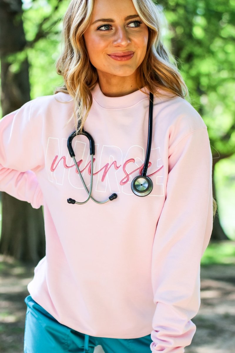 Nurse Embroidered Sweatshirt - Girl Tribe Co.
