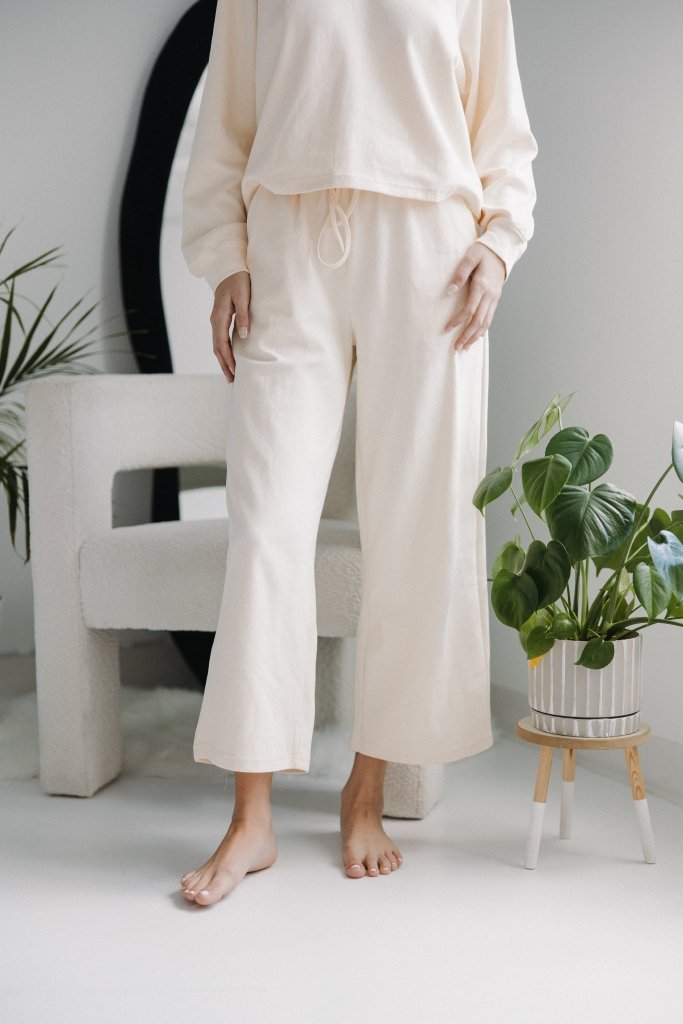 The Afton Cream Wide Leg Pant - Girl Tribe Co.