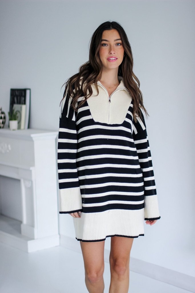 The Anderson Striped Sweater Dress - Girl Tribe Co.