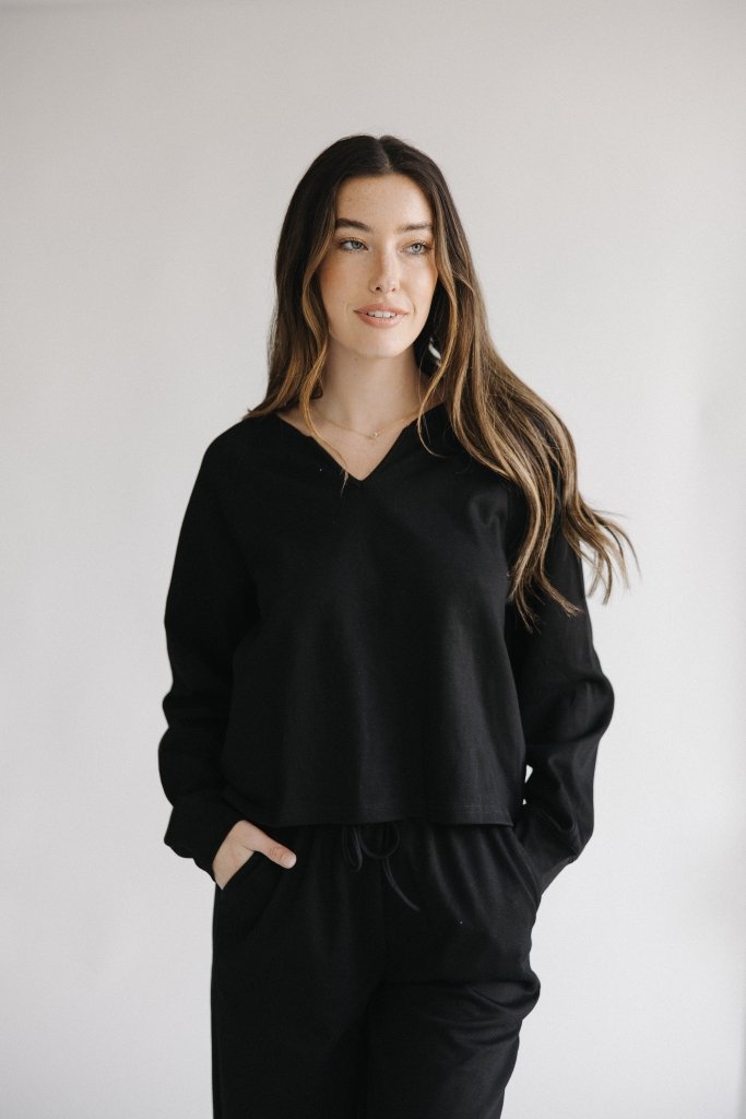 The Asher Black Long Sleeve Top - Girl Tribe Co.