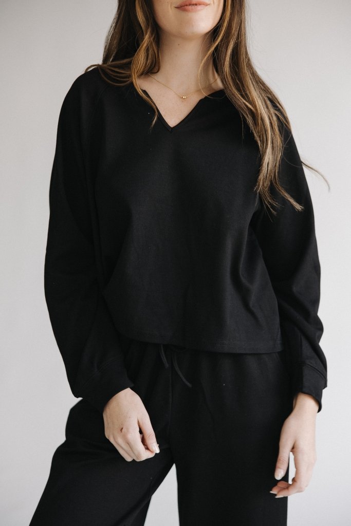 The Asher Black Long Sleeve Top - Girl Tribe Co.