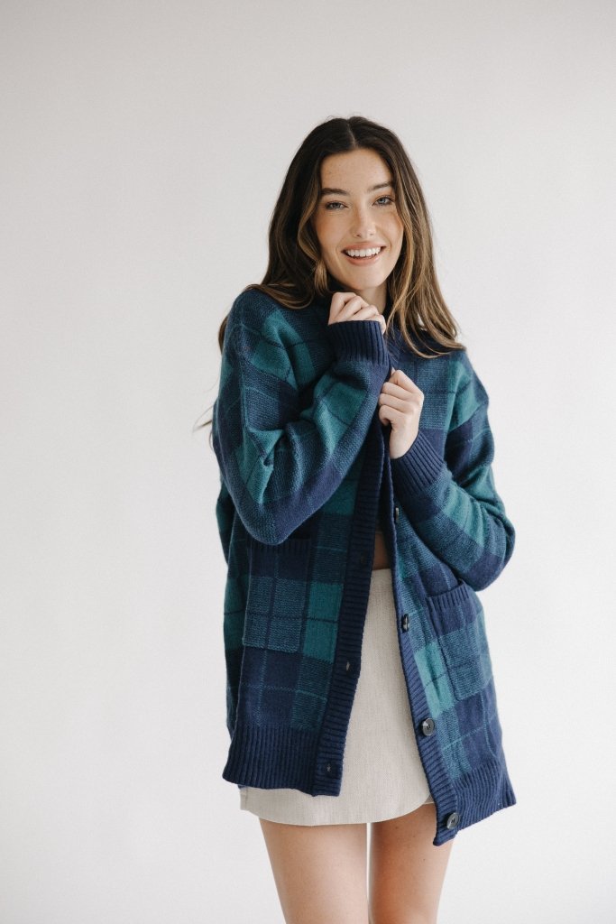 The Cammie Oversized Plaid Cardigan - Girl Tribe Co.