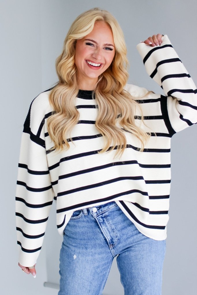 The Elise Striped Sweater - Girl Tribe Co.