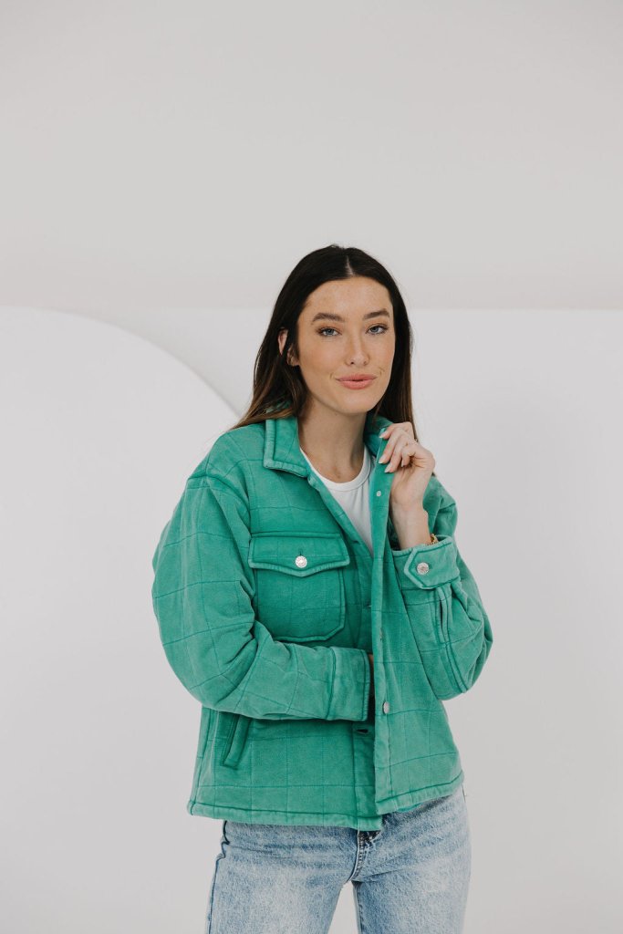 The June Shacket in Teal - Girl Tribe Co.