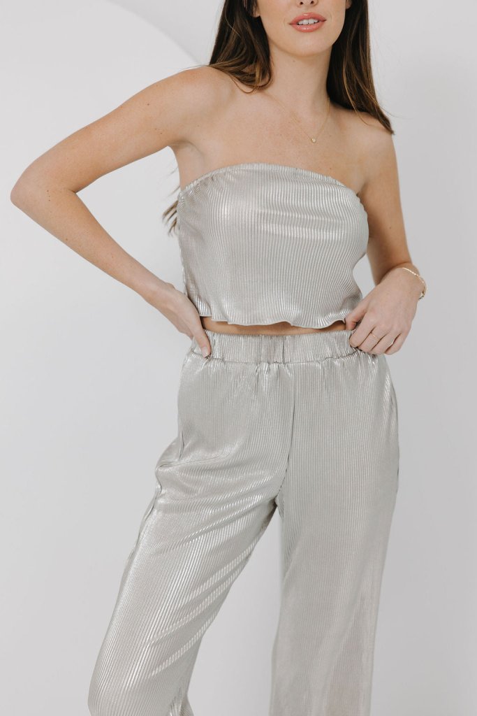 The Lizzie Metallic Strapless Top - Girl Tribe Co.