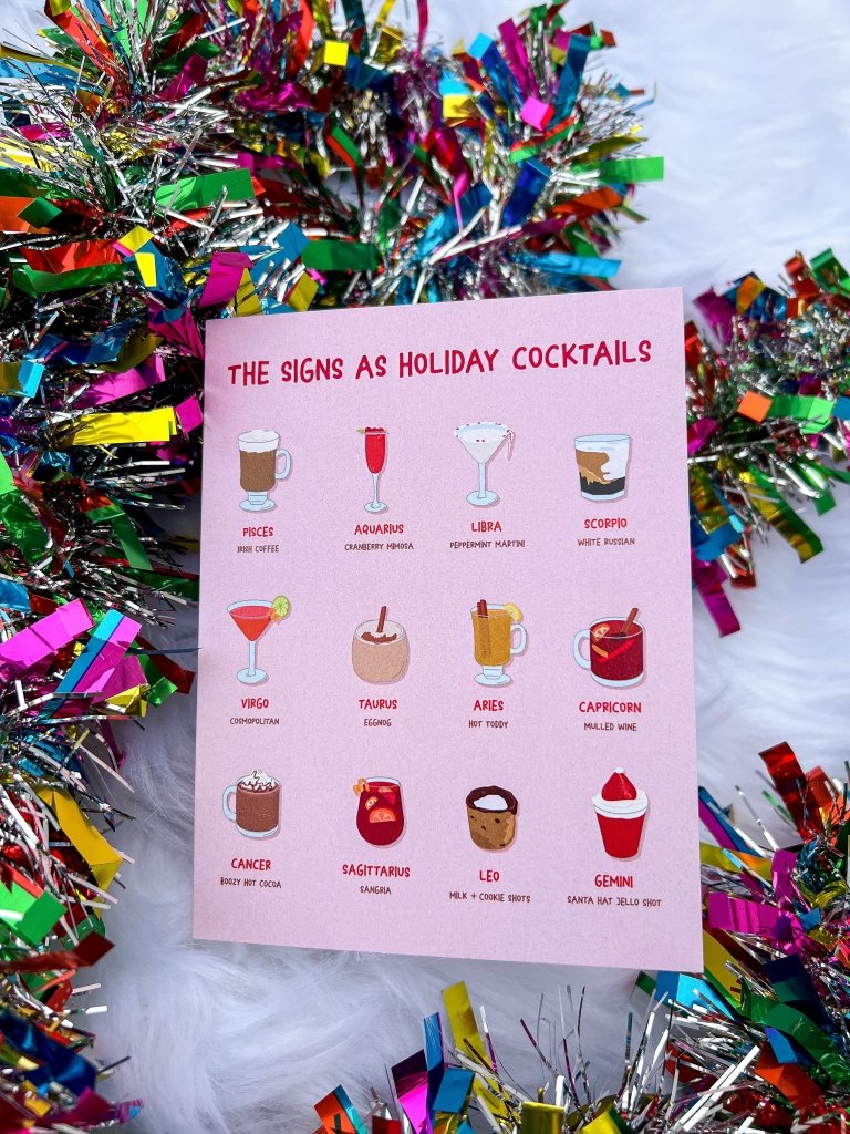 Zodiac Cocktail Holiday Card - Girl Tribe Co.